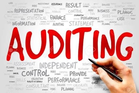 Word cloud of auditing terms — independent, control, performance, assurance